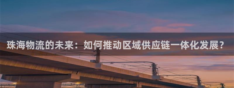 多多28充值：珠海物流的未来：如何推动区域供应链一体化发展？